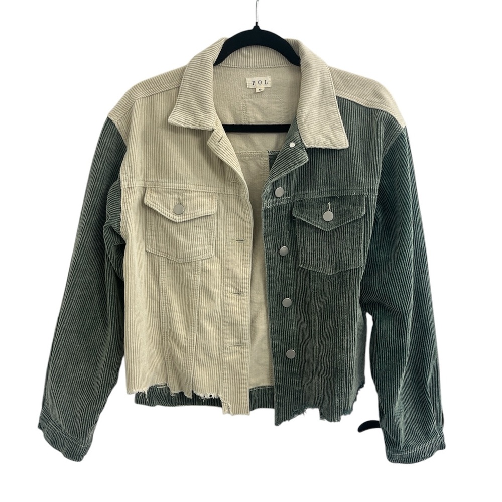 Pol Multi Color Button Up Corduroy Jacket - image 1